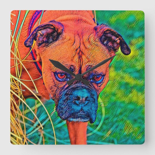 AnimalColor_Dog_027 Vierkante Klok (Voorkant)