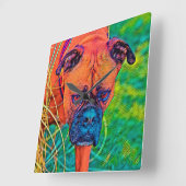 AnimalColor_Dog_027 Vierkante Klok (Hoek)