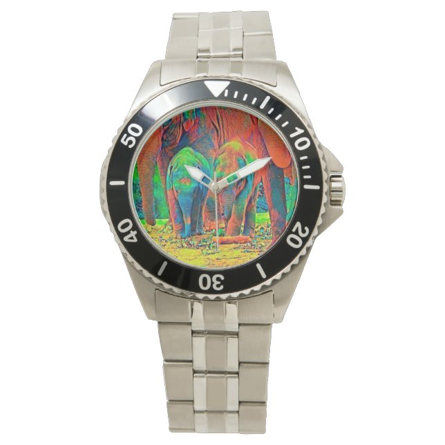 AnimalColor_Elephant_001 Horloge (Voorkant)