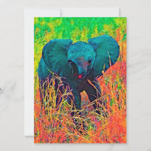 AnimalColor_Elephant_002 Feestdagenkaart
