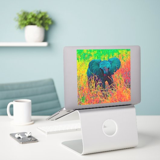 AnimalColor_Elephant_002 Sticker (Laptop op bureau)