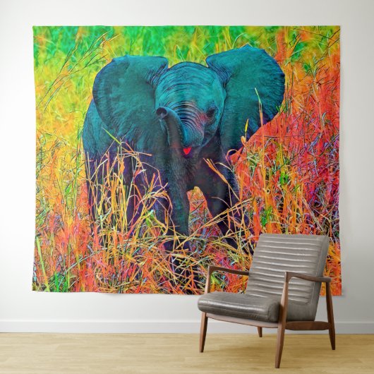 AnimalColor_Elephant_002 Wandkleed (In Situ (horizontaal))