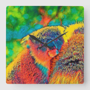 AnimalColor_Koala_001 Vierkante Klok