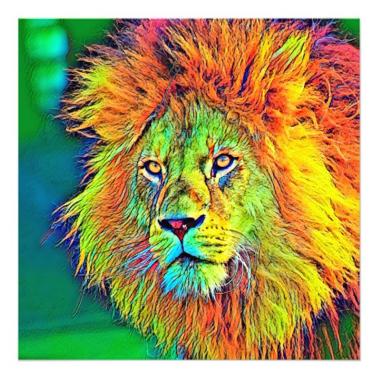 AnimalColor_Lion_009_by_JAMColors Foto Afdruk (Voorkant)