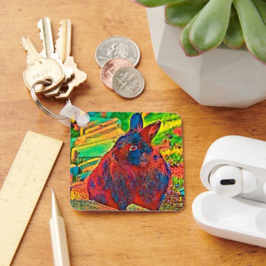 AnimalColor_Rabbit_001 Sleutelhanger (Bureau)