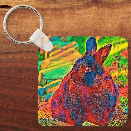 AnimalColor_Rabbit_001 Sleutelhanger (Voorkant)