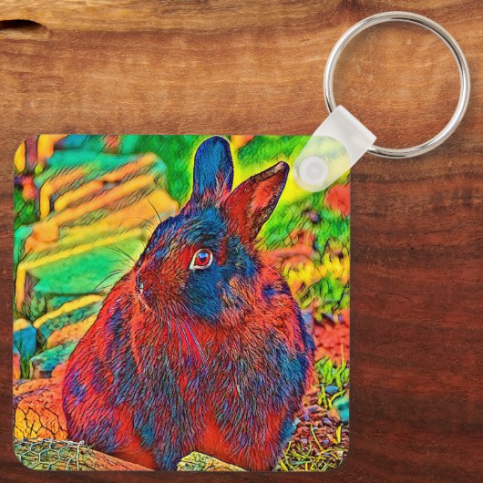 AnimalColor_Rabbit_001 Sleutelhanger (Achterkant)