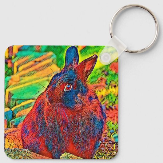 AnimalColor_Rabbit_001 Sleutelhanger (Achterkant)
