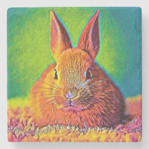 AnimalColor_Rabbit_07 Stenen Onderzetter