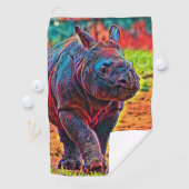AnimalColor_Rhino_001 Golfhanddoek (Insitu)