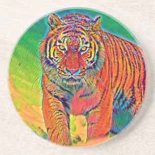 AnimalColor_Tiger_005 Zandsteen Onderzetter