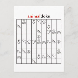 animaldoku aquatisch briefkaart
