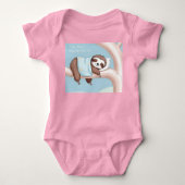 Animales kawaii / Oso perezoso dormido con cobija Romper (Voorkant)