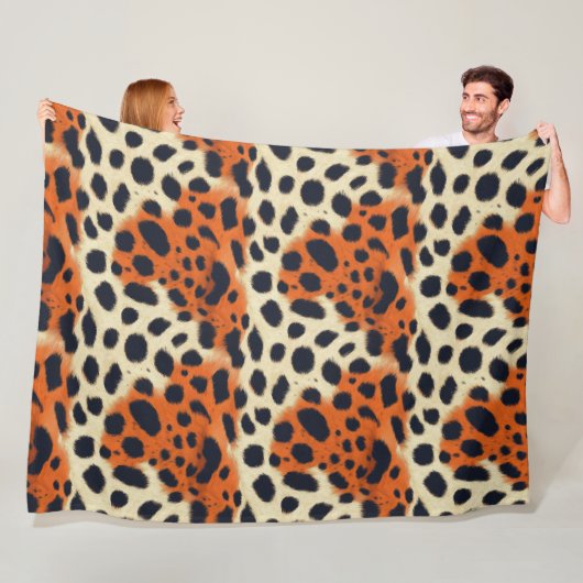 Animalier mode ontwerp, wilde cheetah fleece deken (In situ)