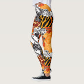 Animalier witte en oranje leggings (Links)
