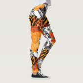 Animalier witte en oranje leggings (Rechts)
