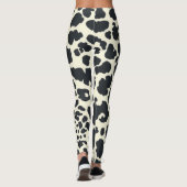 Animalier zwart & wit sneeuw luipaard stijl leggings (Achterkant)