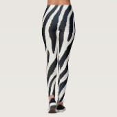 Animalier zwart-wit zebra gestreepte stijl leggings (Achterkant)
