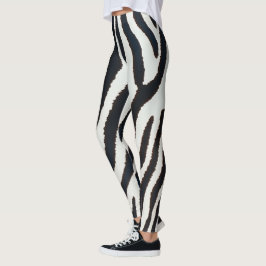 Animalier zwart-wit zebra gestreepte stijl leggings