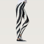 Animalier zwart-wit zebra gestreepte stijl leggings (Rechts)