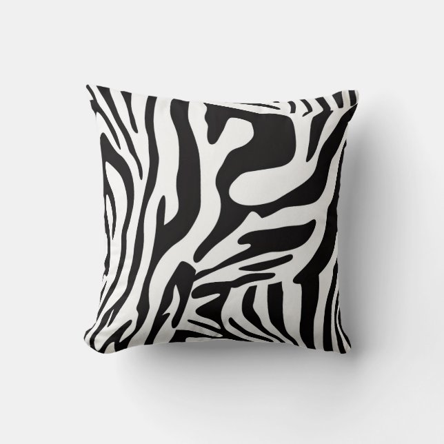 Animalier zwart-wit zebra stijl kussen (Voorkant)