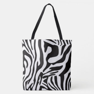 Animalier zwart-wit zebra stijl tote bag