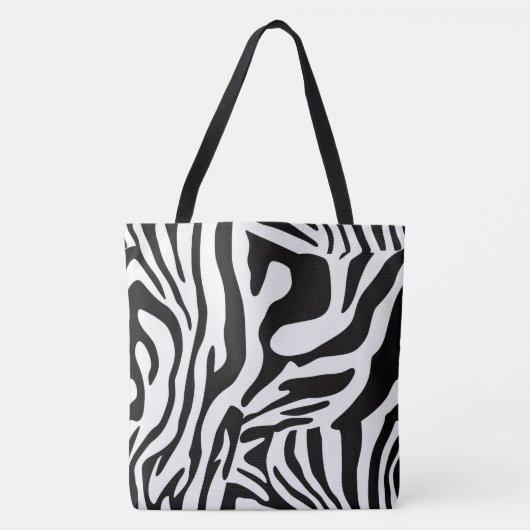 Animalier zwart-wit zebra stijl tote bag (Voorkant)