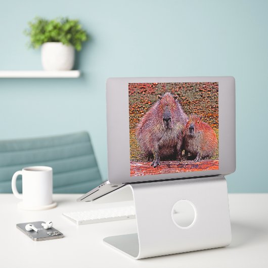 AnimalMix_Capybara_003 Sticker (Laptop op bureau)
