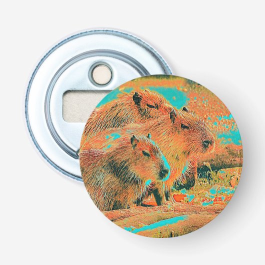 AnimalMix_Capybara_006 Button Flesopener (Voorkant)