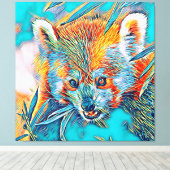 AnimalMix_RedPanda_001 Canvas Afdruk (Insitu (Houten vloer))