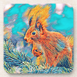 AnimalMix_Squirrel_001 Bier Onderzetter