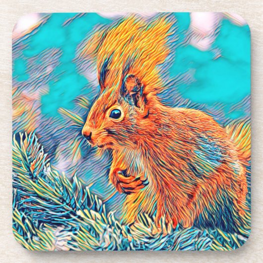 AnimalMix_Squirrel_001 Bier Onderzetter (Voorkant)