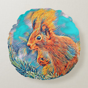 AnimalMix_Squirrel_001_by_JAMColors Rond Kussen