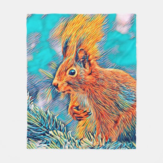 AnimalMix_Squirrel_001 Fleece Deken (Voorkant)