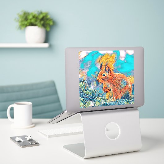 AnimalMix_Squirrel_001 Sticker (Laptop op bureau)