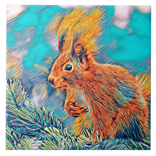 AnimalMix_Squirrel_001 Tegeltje (Voorkant)