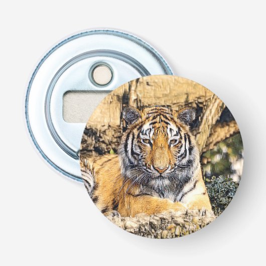 AnimalMix_Tiger_009 Button Flesopener (Voorkant)