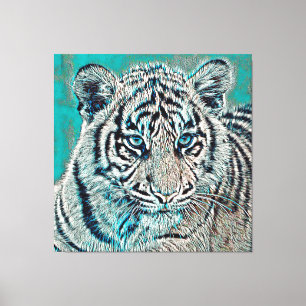 AnimalMix_Tiger_046 Canvas Afdruk