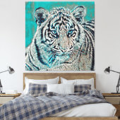 AnimalMix_Tiger_046 Canvas Afdruk (Insitu (Slaapkamer))