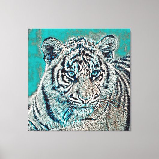 AnimalMix_Tiger_046 Canvas Afdruk (Voorkant)