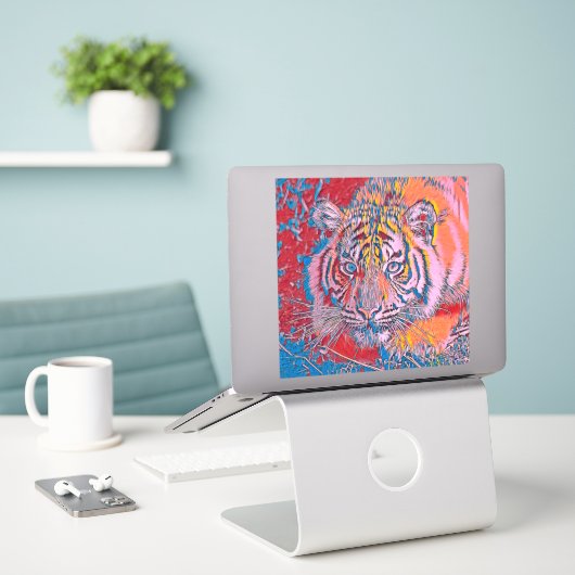 AnimalMix_Tiger_054 Sticker (Laptop op bureau)