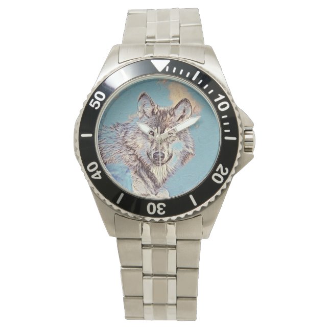 AnimalMix_Wolf_012 Horloge (Voorkant)