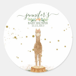 Animals Alpaca Family Favor Ronde Sticker