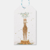 Animals Alpaca script baby shower birthday Cadeaulabel (Voorkant)