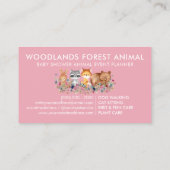 Animals Baby Beer Fox Raccoon Konijn roze Visitekaartje (Achterkant)