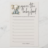 Animals Baby shower Guess Baby Food Game Flyer (Voorkant)