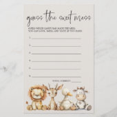  Animals Baby shower Guess Sweet Mess spel Flyer (Voorkant)