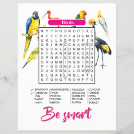 Animals & Birds Word Search | Fun Educational Flyer