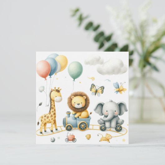 Animals birthday Personalize Custom card (Staand voorkant)