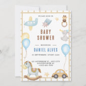 Animals Boy Baby shower Uitnodiging (Voorkant)